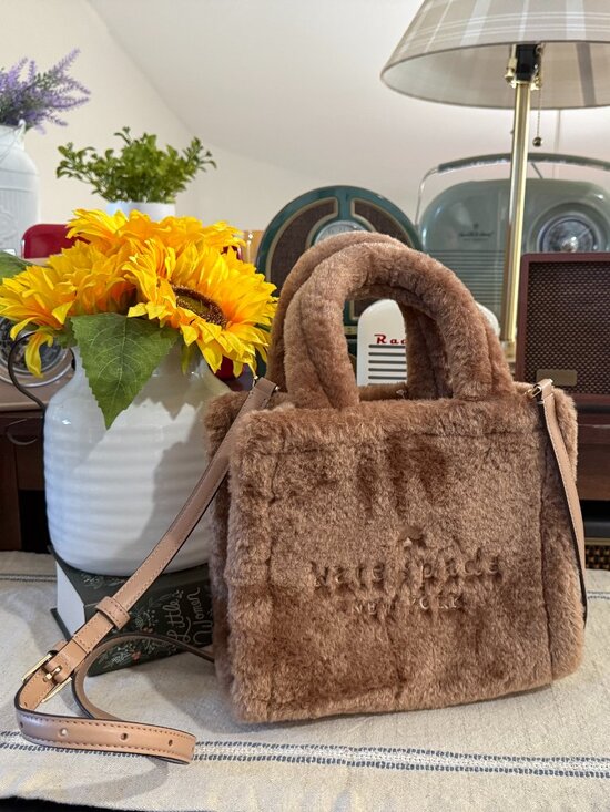 kate spade Handbags - Kate Spade New York Faux Shearling Teddy Tote Crossbody | Blush Taupe | Like New